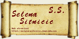 Selena Sitničić vizit kartica